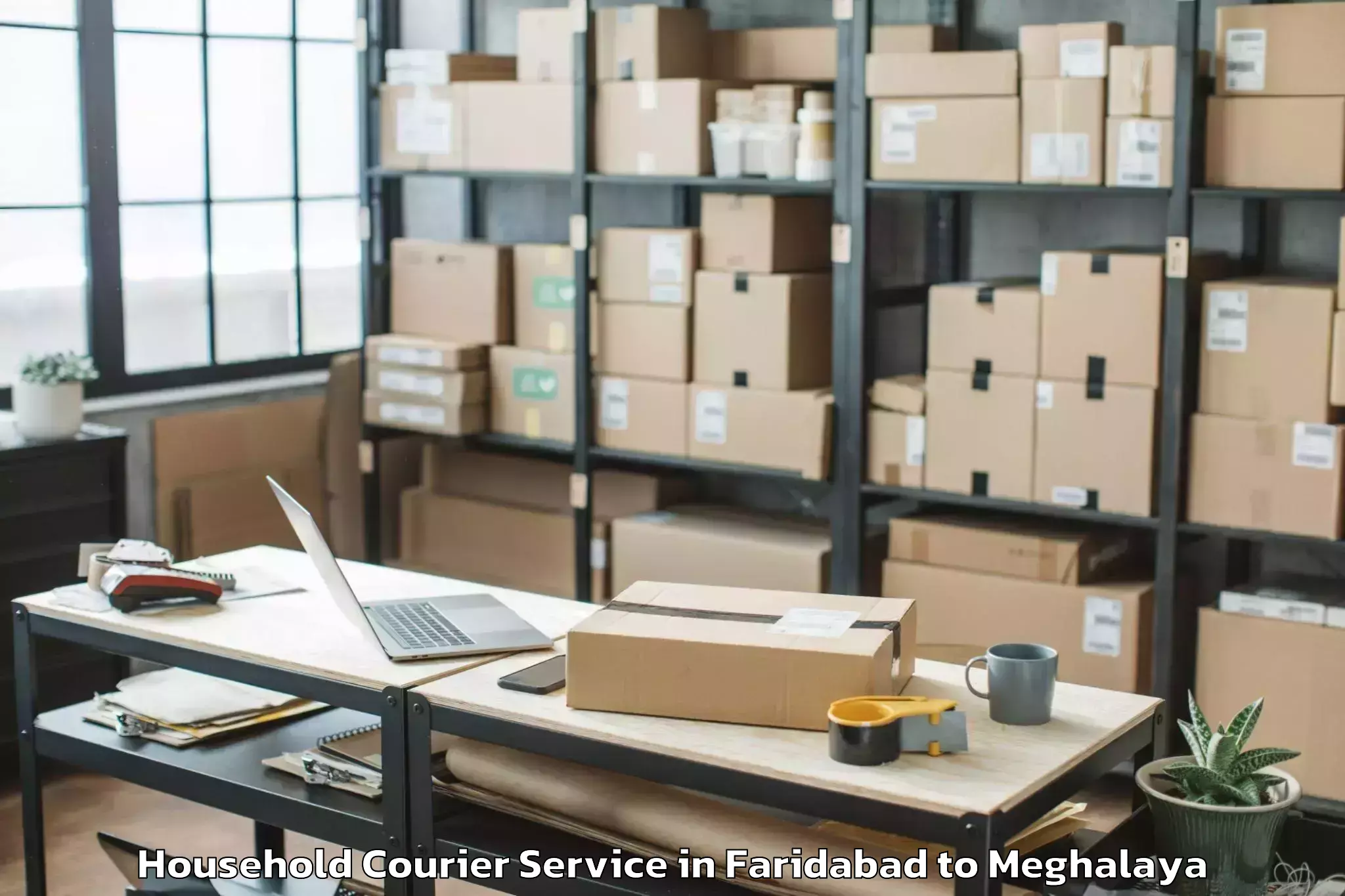 Easy Faridabad to Mawphlang Household Courier Booking